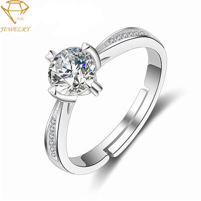 3A zircone Sterling Silver Custom Wedding Rings per le donne