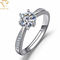 Sterling Silver Diamond Wedding Rings delle donne regolabili