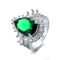 Regolazione di Emerald Stone Engagement Ring Prong di lacrima