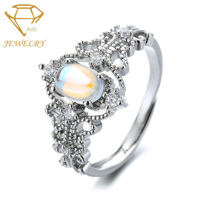 Moonstone regolabile ha personalizzato Ring Nickel Free d'argento